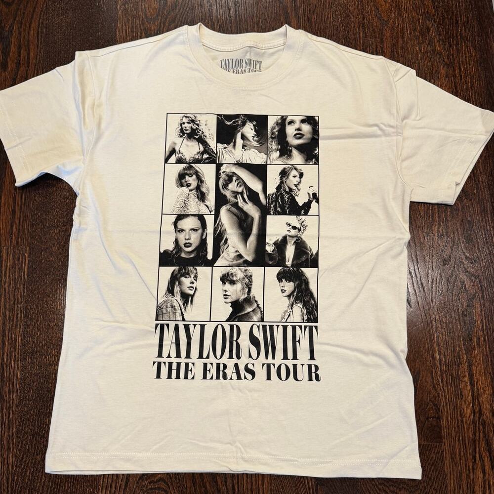 NEW RARE Taylor Swift Eras Tour II beige t-shirt, sz Medium